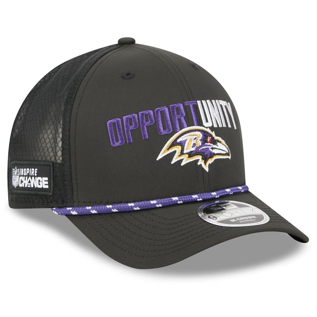 Baltimore Ravens New Era 2025 Inspire Change 9FORTY M-Crown Adjustable Hat Black