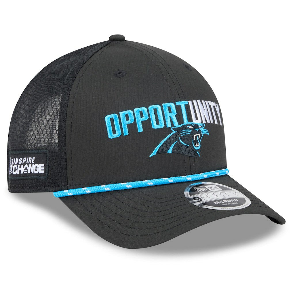 Carolina Panthers New Era 2025 Inspire Change 9FORTY M-Crown Adjustable Hat Black