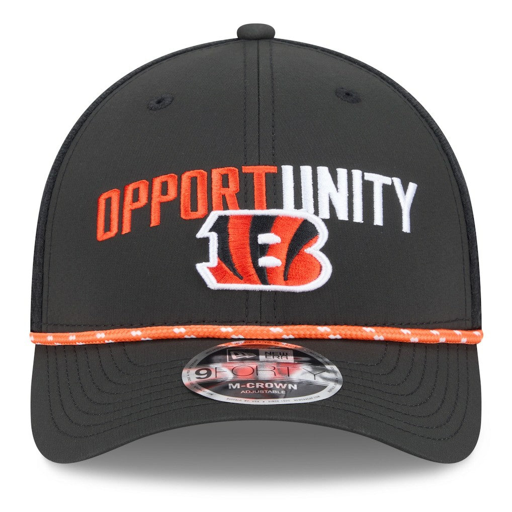Cincinnati Bengals New Era 2025 Inspire Change 9FORTY M-Crown Adjustable Hat Black