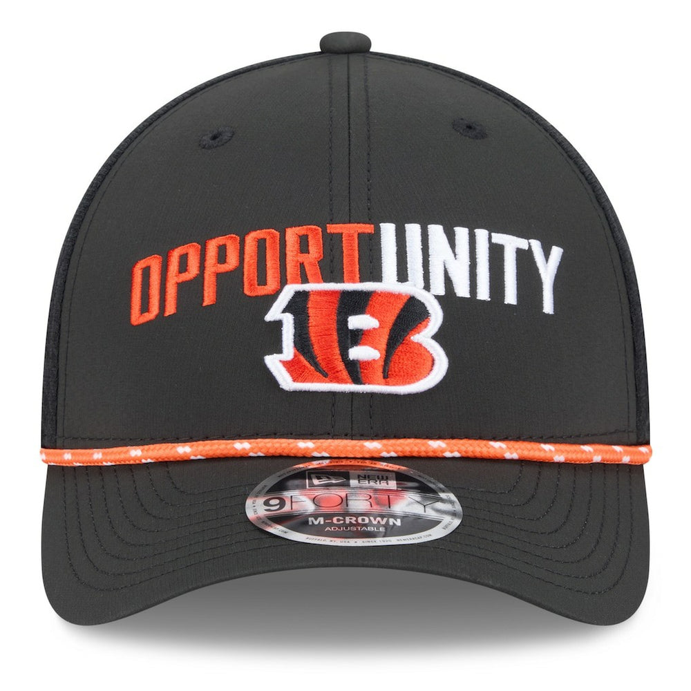 Cincinnati Bengals New Era 2025 Inspire Change 9FORTY M-Crown Adjustable Hat Black