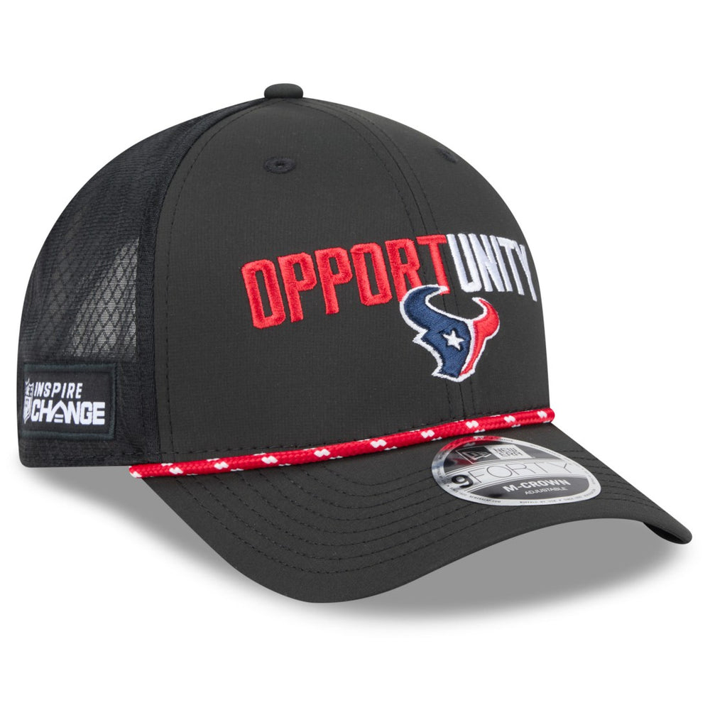 Houston Texans New Era 2025 Inspire Change 9FORTY M-Crown Adjustable Hat Black