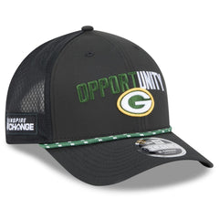 Green Bay Packers New Era 2025 Inspire Change 9FORTY M-Crown Adjustable Hat Black