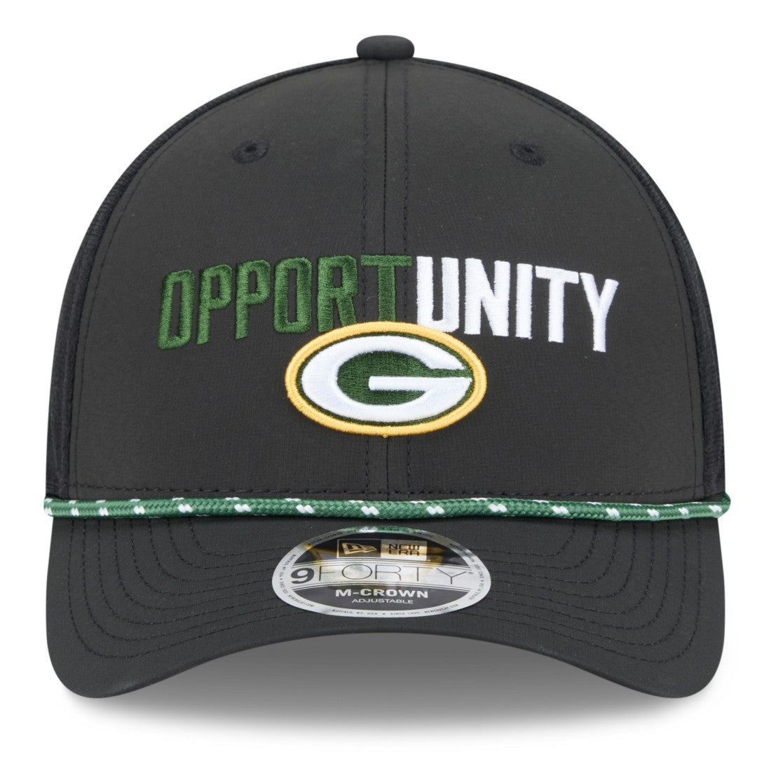Green Bay Packers New Era 2025 Inspire Change 9FORTY M-Crown Adjustable Hat Black