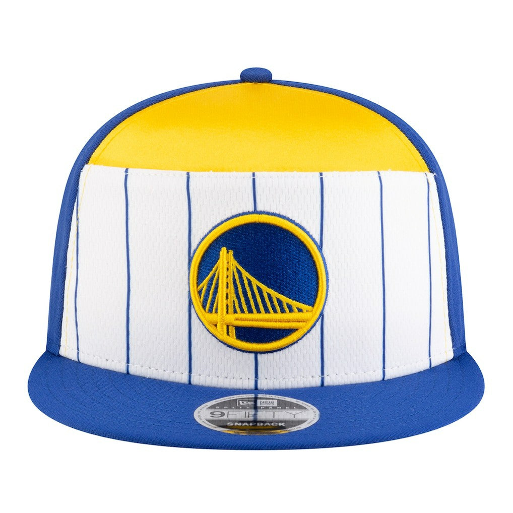 Golden State Warriors Youth 2025 NBA Tip Off Split Panel 9FIFTY Snapback Hat White/Royal