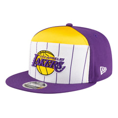 Los Angeles Lakers Youth 2025 NBA Tip Off Split Panel 9FIFTY Snapback Hat White/Purple