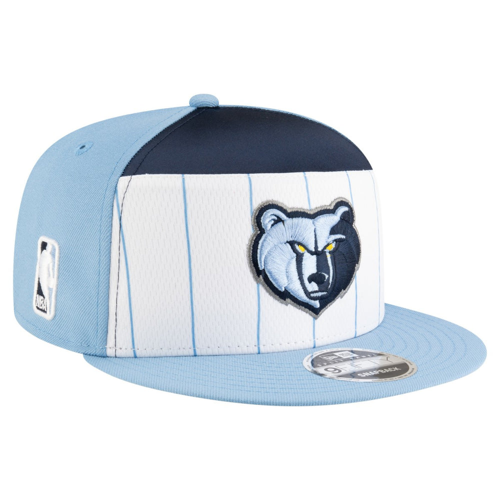 Memphis Grizzlies Youth 2025 NBA Tip Off Split Panel 9FIFTY Snapback Hat White/Light Blue