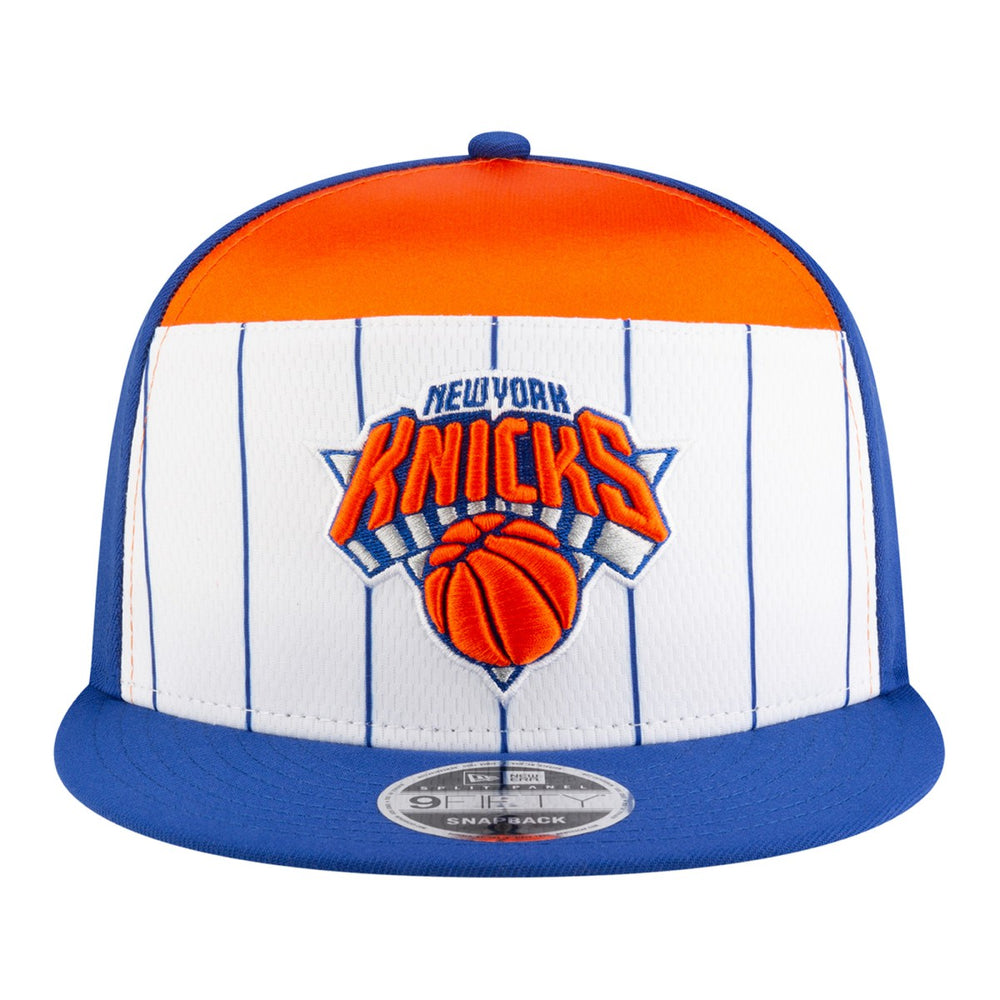 New York Knicks Youth 2025 NBA Tip Off Split Panel 9FIFTY Snapback Hat White/Blue