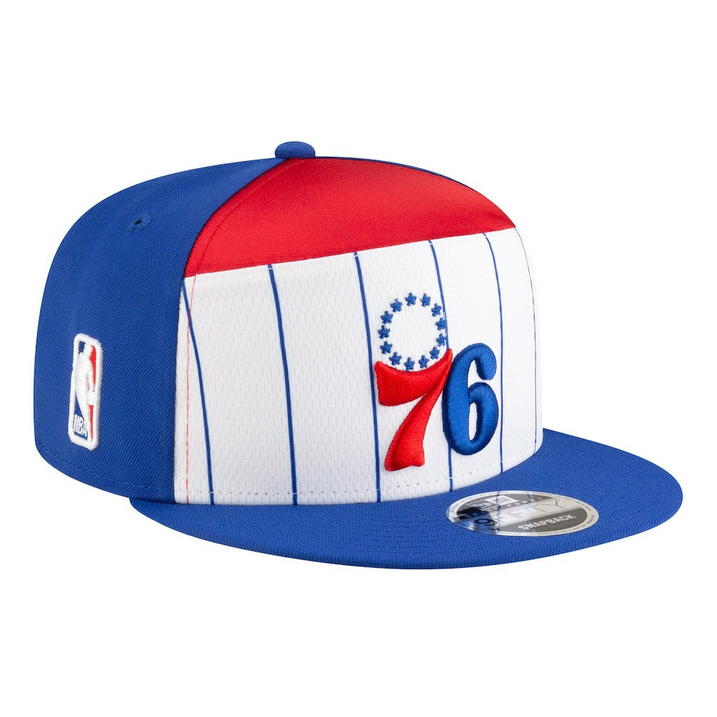 Philadelphia 76ers Youth 2025 NBA Tip Off Split Panel 9FIFTY Snapback Hat White/Blue