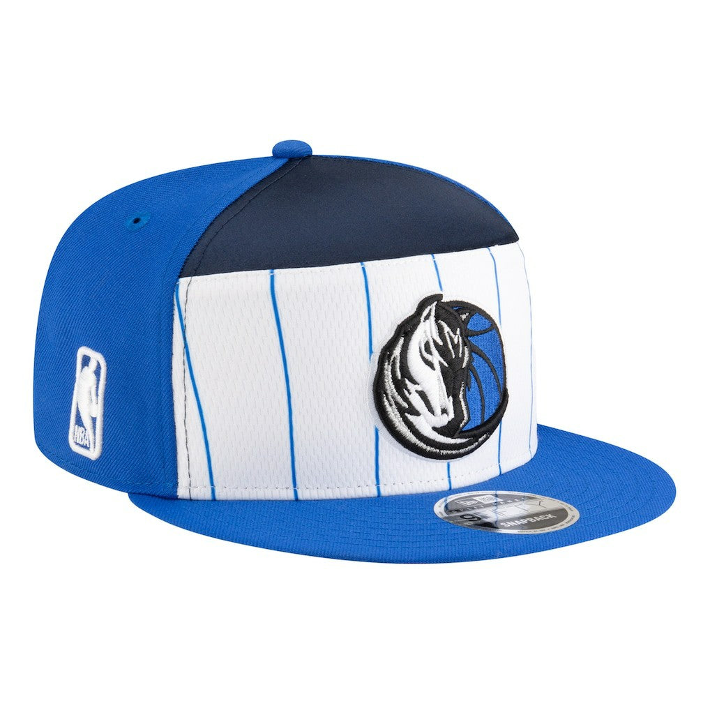 Dallas Mavericks Youth 2025 NBA Tip Off Split Panel 9FIFTY Snapback Hat White/Blue