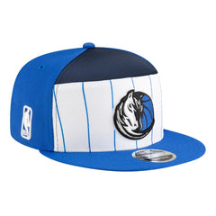 Dallas Mavericks Youth 2025 NBA Tip Off Split Panel 9FIFTY Snapback Hat White/Blue