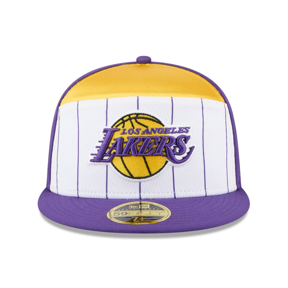 Los Angeles Lakers 2025 NBA Tip Off Split Panel 59FIFTY Fitted Hat White/Purple