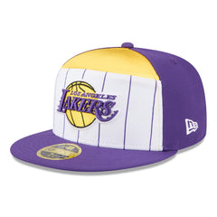 Los Angeles Lakers 2025 NBA Tip Off Split Panel 59FIFTY Fitted Hat White/Purple