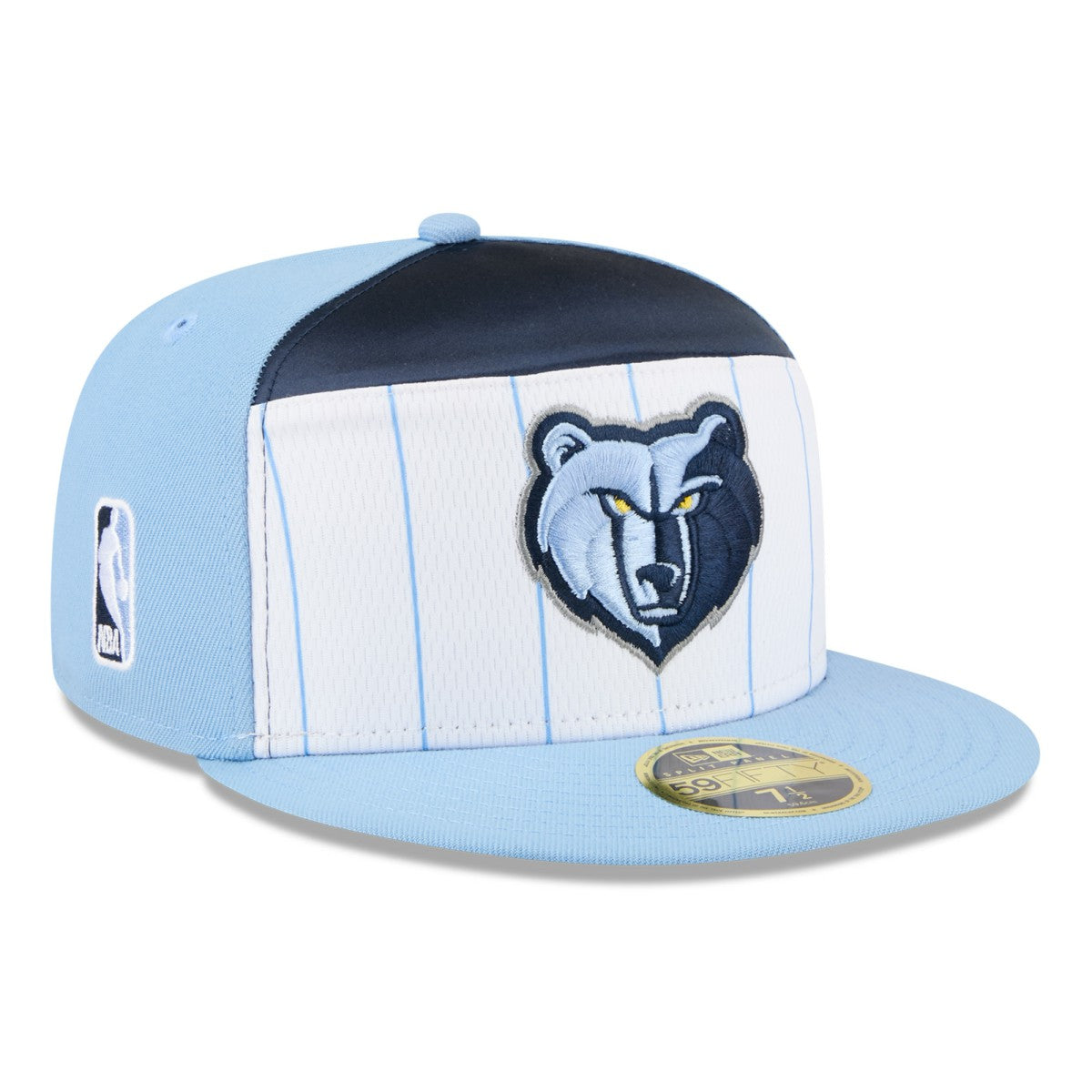 Memphis Grizzlies 2025 NBA Tip Off Split Panel 59FIFTY Fitted Hat White/Light Blue