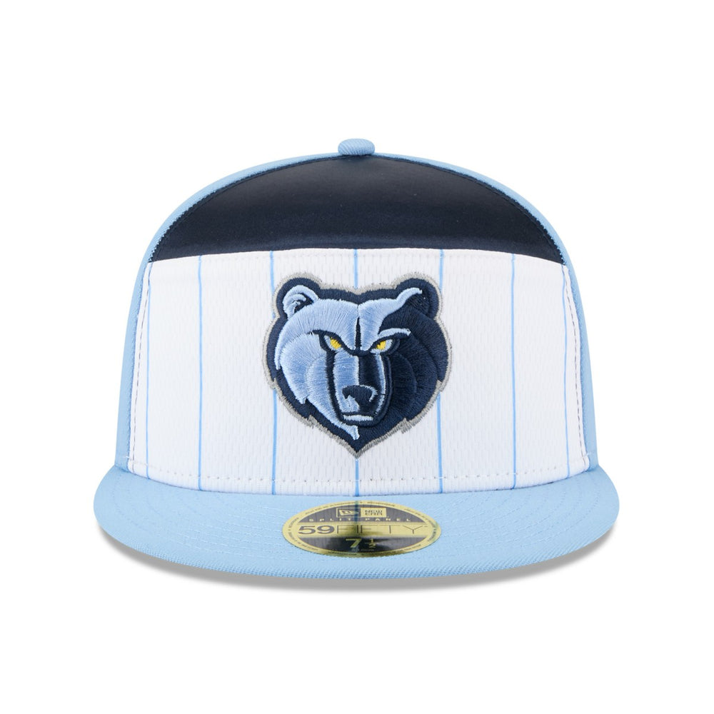 Memphis Grizzlies 2025 NBA Tip Off Split Panel 59FIFTY Fitted Hat White/Light Blue