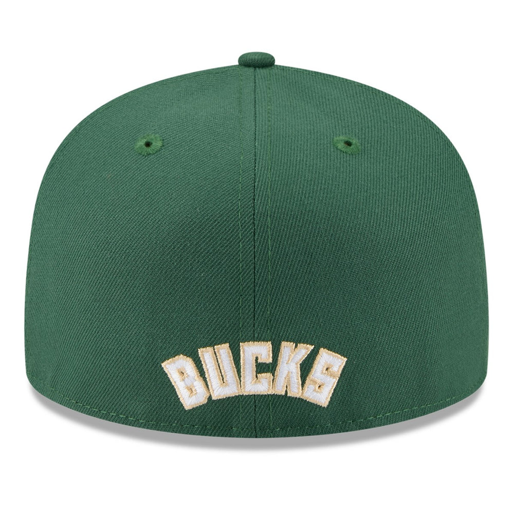 Milwaukee Bucks 2025 NBA Tip Off Split Panel 59FIFTY Fitted Hat White/Hunter Green