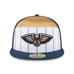 New Orleans Pelicans 2025 NBA Tip Off Split Panel 59FIFTY Fitted Hat White/Navy