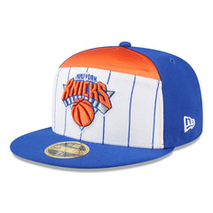 New York Knicks 2025 NBA Tip Off Split Panel 59FIFTY Fitted Hat White/Blue