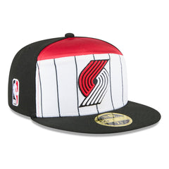Portland Trail Blazers 2025 NBA Tip Off Split Panel 59FIFTY Fitted Hat White/Black