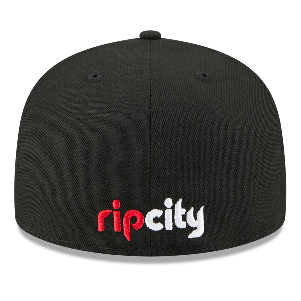 Portland Trail Blazers 2025 NBA Tip Off Split Panel 59FIFTY Fitted Hat White/Black