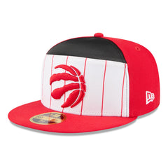Toronto Raptors 2025 NBA Tip Off Split Panel 59FIFTY Fitted Hat White/Red