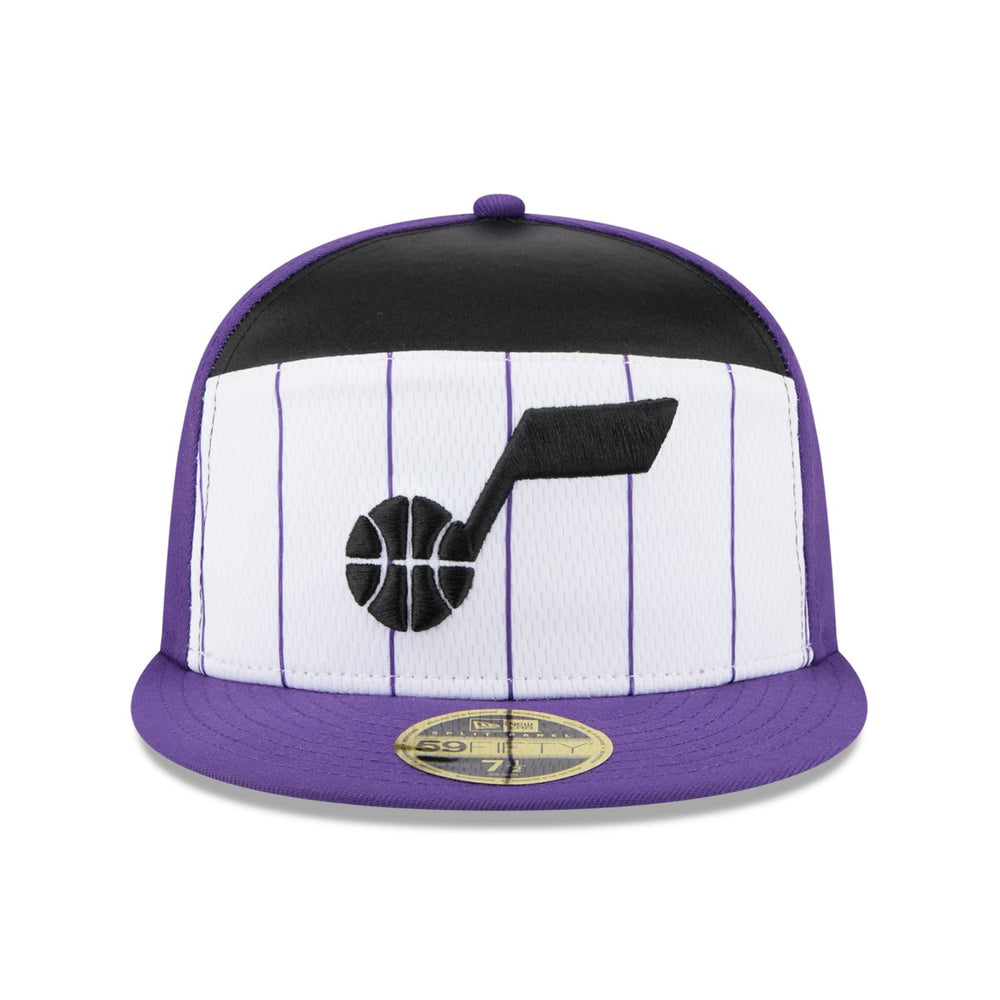 Utah Jazz 2025 NBA Tip Off Split Panel 59FIFTY Fitted Hat White/Purple