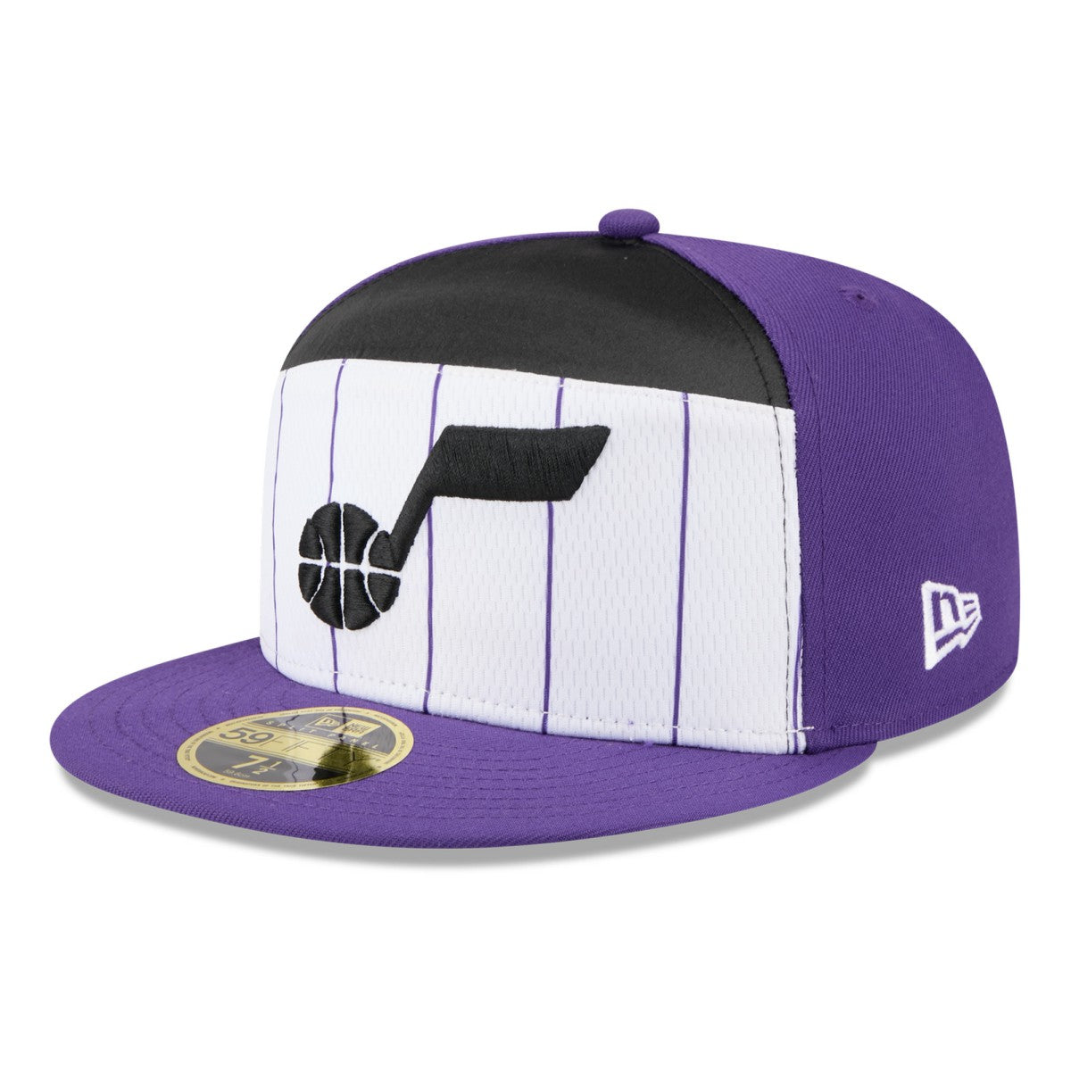 Utah Jazz 2025 NBA Tip Off Split Panel 59FIFTY Fitted Hat White/Purple