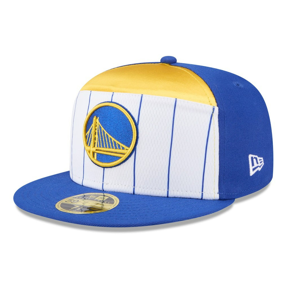 Golden State Warriors 2025 NBA Tip Off Split Panel 59FIFTY Fitted Hat White/Royal