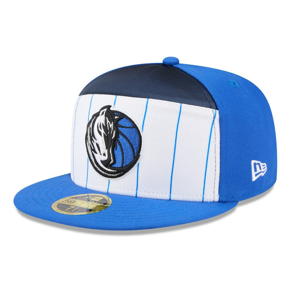 Dallas Mavericks 2025 NBA Tip Off Split Panel 59FIFTY Fitted Hat White/Blue