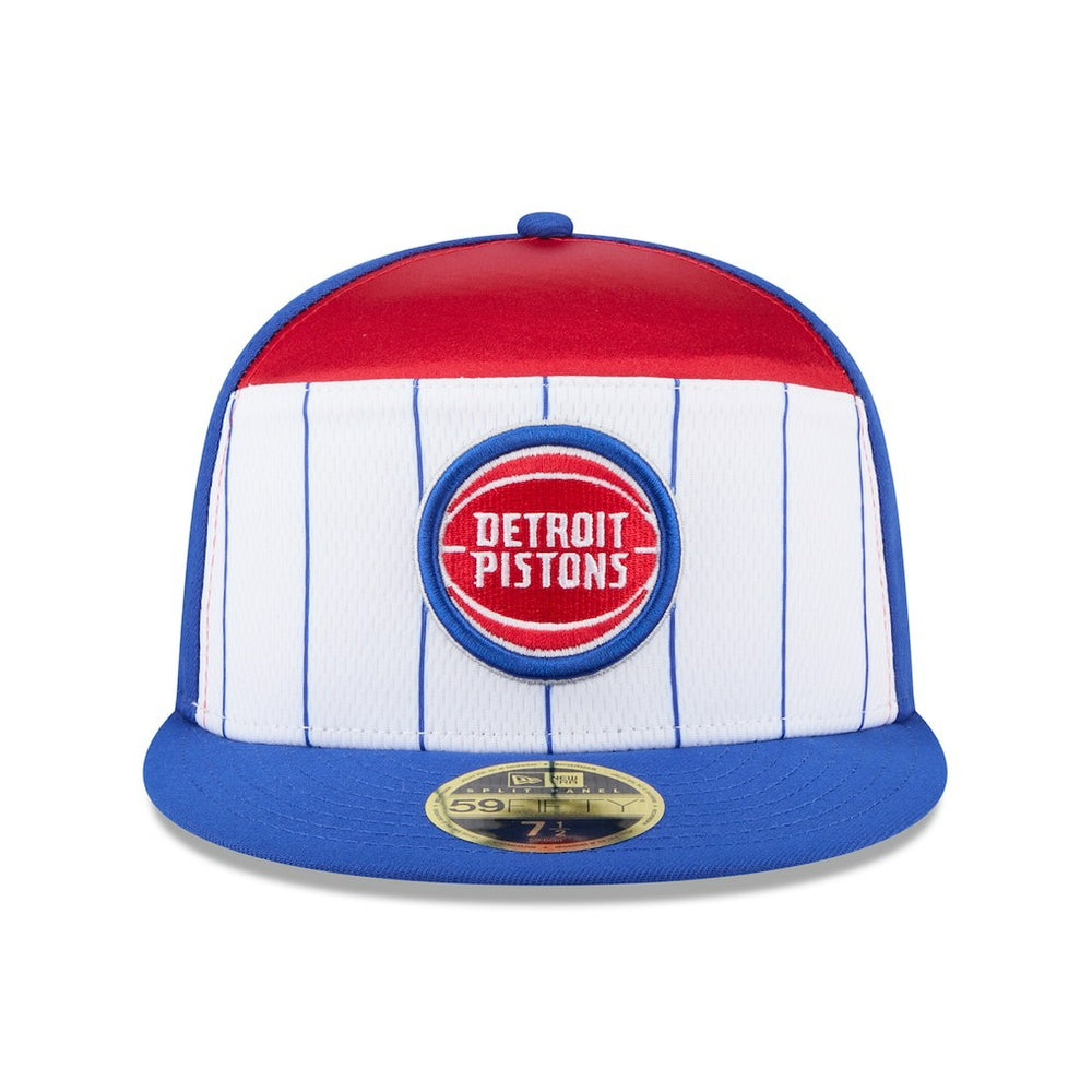 Detroit Pistons 2025 NBA Tip Off Split Panel 59FIFTY Fitted Hat White/Blue