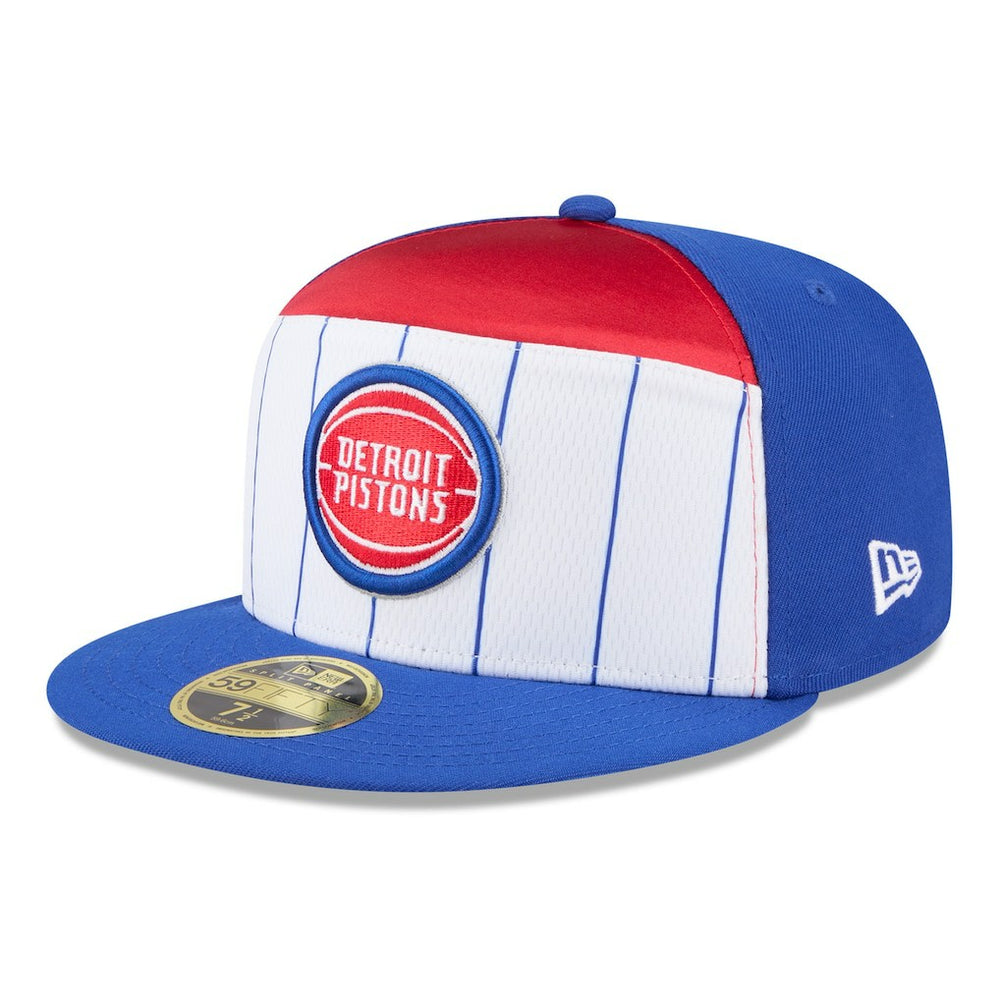 Detroit Pistons 2025 NBA Tip Off Split Panel 59FIFTY Fitted Hat White/Blue