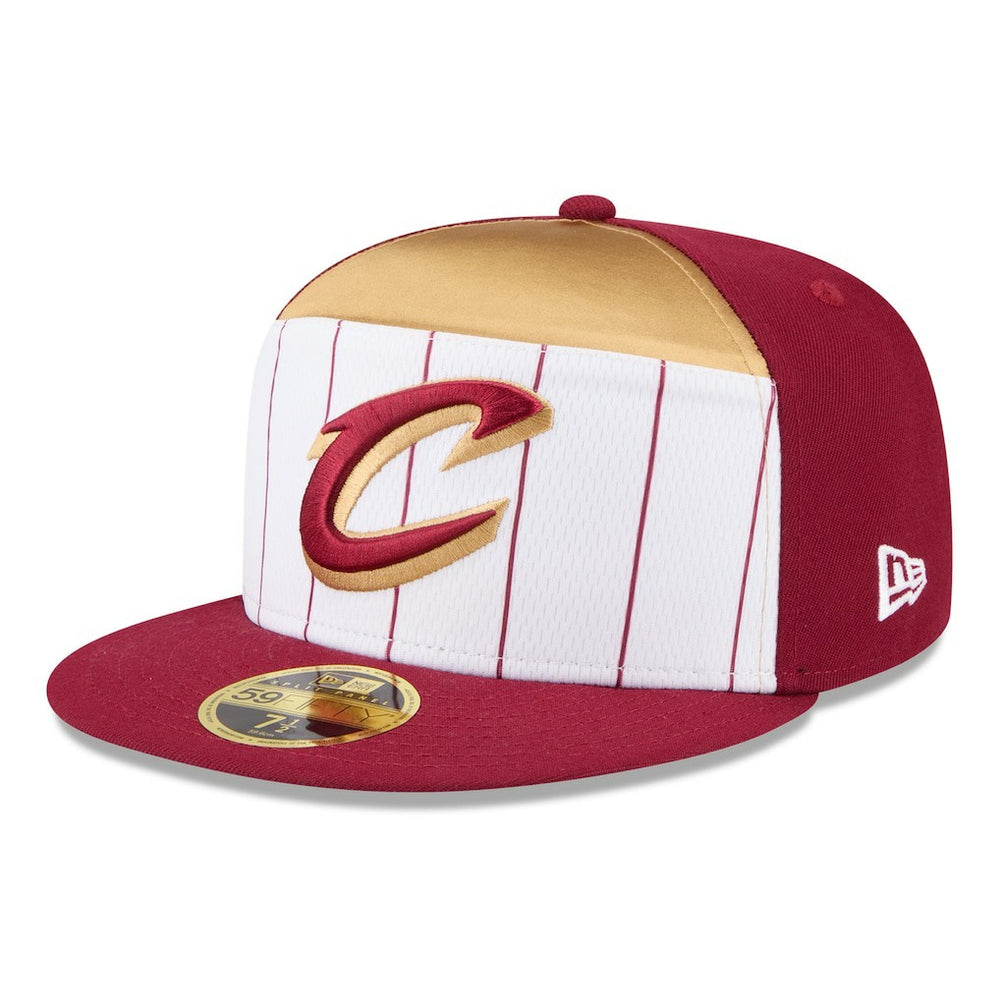 Cleveland Cavaliers 2025 NBA Tip Off Split Panel 59FIFTY Fitted Hat White/Wine