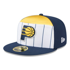 Indiana Pacers 2025 NBA Tip Off Split Panel 59FIFTY Fitted Hat White/Navy