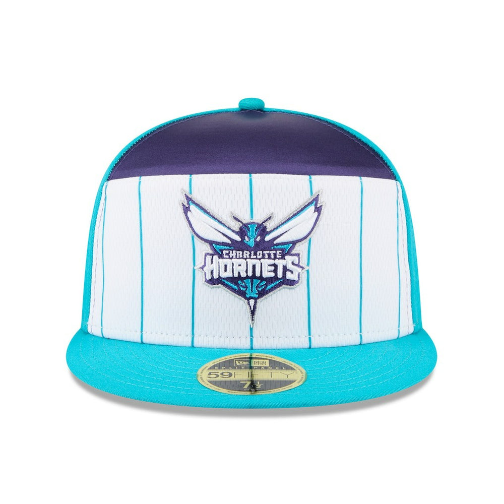 Charlotte Hornets 2025 NBA Tip Off Split Panel 59FIFTY Fitted Hat White/Teal