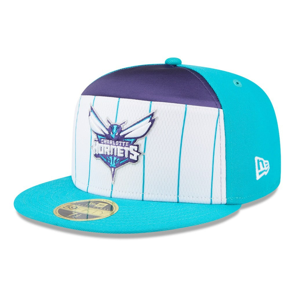 Charlotte Hornets 2025 NBA Tip Off Split Panel 59FIFTY Fitted Hat White/Teal