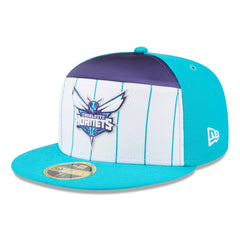 Charlotte Hornets 2025 NBA Tip Off Split Panel 59FIFTY Fitted Hat White/Teal