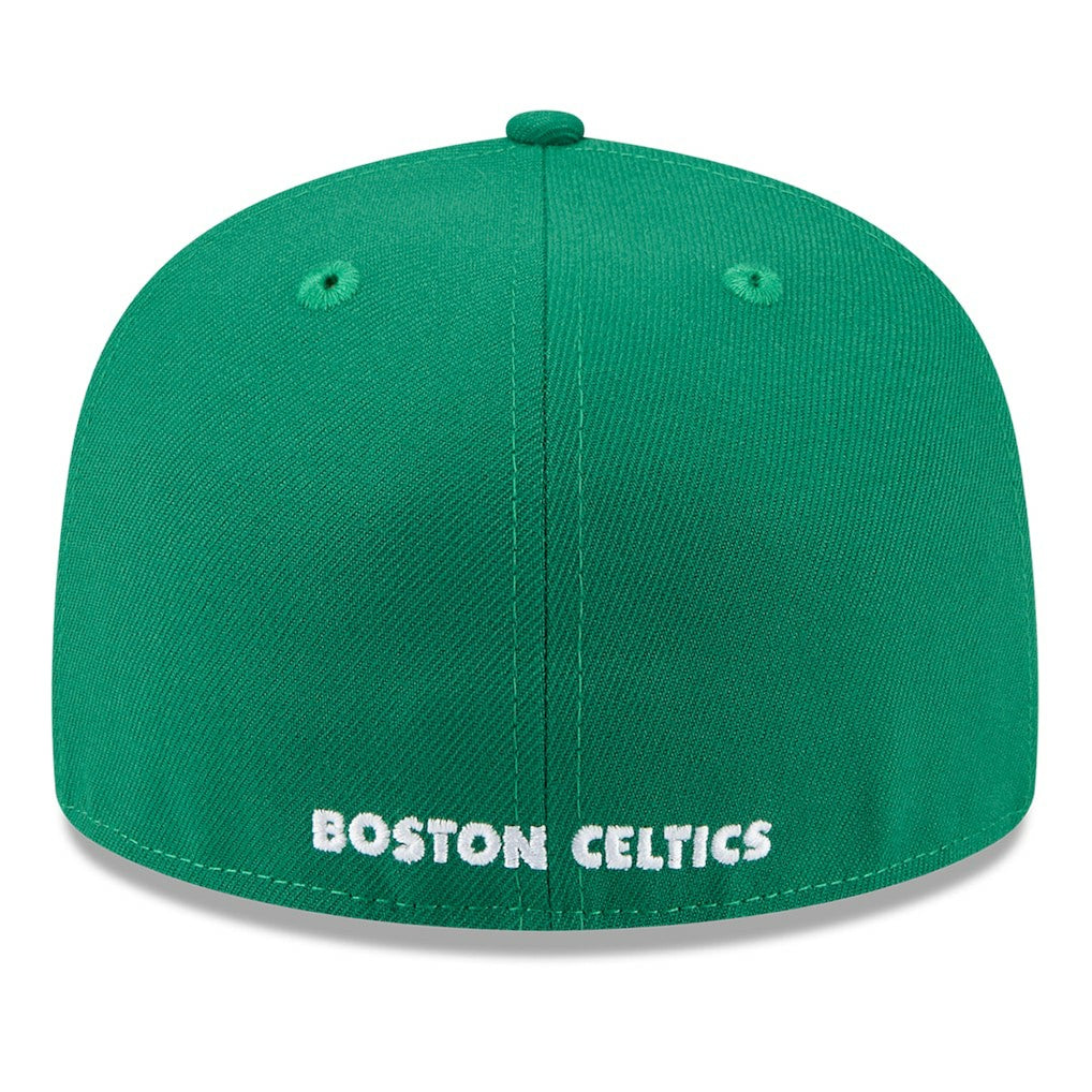 Boston Celtics 2025 NBA Tip Off Split Panel 59FIFTY Fitted Hat White/Kelly Green