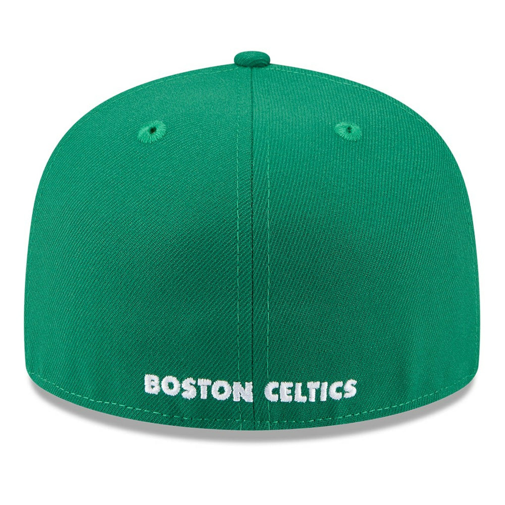 Boston Celtics 2025 NBA Tip Off Split Panel 59FIFTY Fitted Hat White/Kelly Green