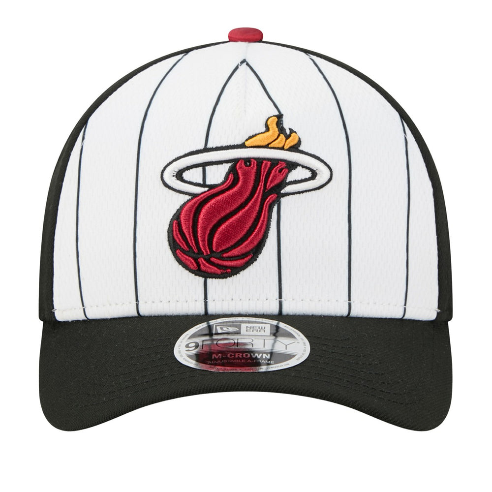 Miami Heat 2025 NBA Tip Off M-Crown A-Frame 9FORTY Adjustable Hat White/Black