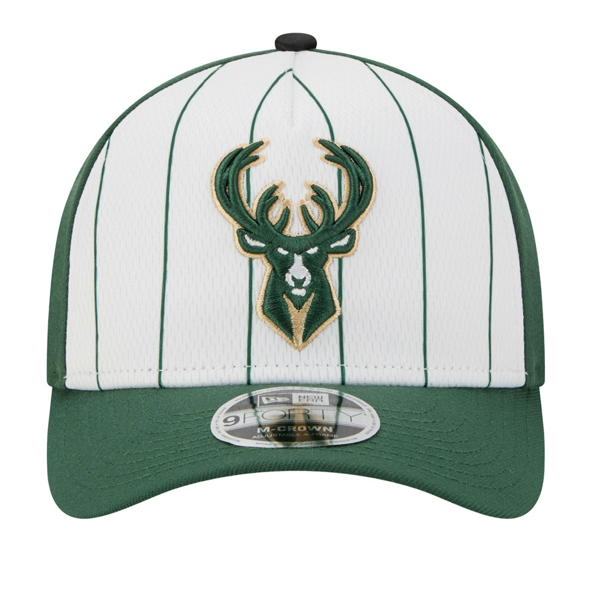 Milwaukee Bucks 2025 NBA Tip Off M-Crown A-Frame 9FORTY Adjustable Hat White/Hunter Green