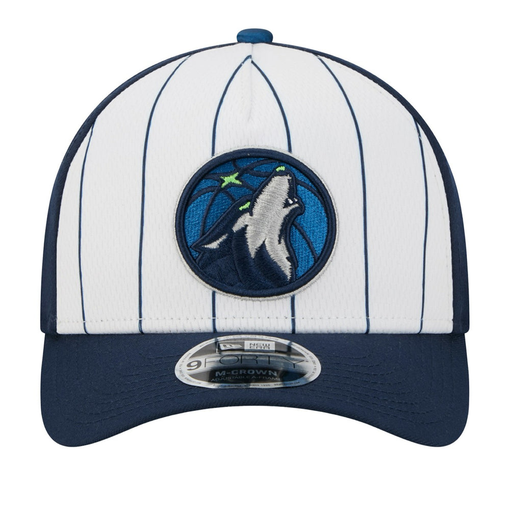Minnesota Timberwolves 2025 NBA Tip Off M-Crown A-Frame 9FORTY Adjustable Hat White/Navy