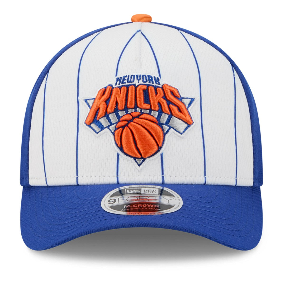 New York Knicks 2025 NBA Tip Off M-Crown A-Frame 9FORTY Adjustable Hat White/Blue