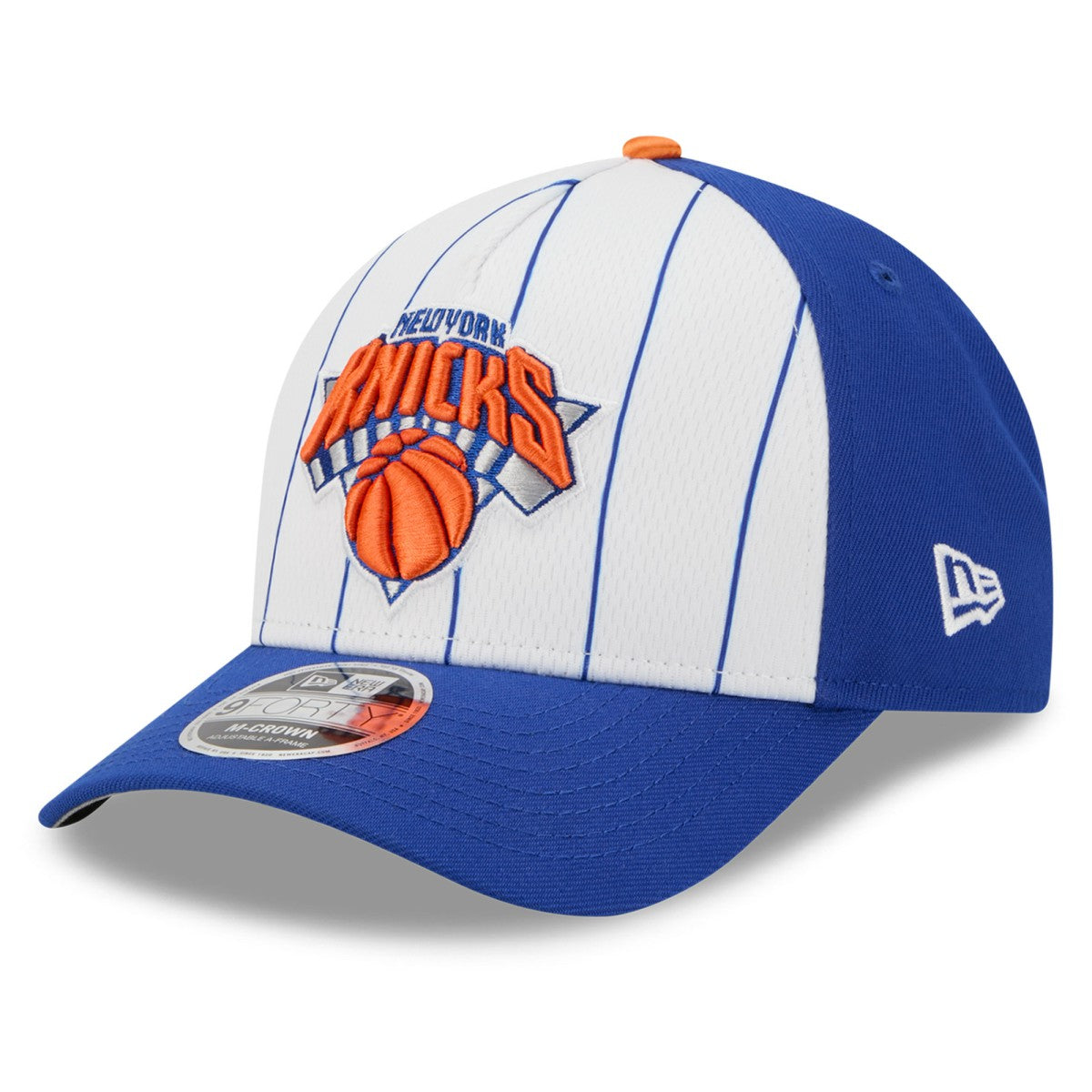 New York Knicks 2025 NBA Tip Off M-Crown A-Frame 9FORTY Adjustable Hat White/Blue