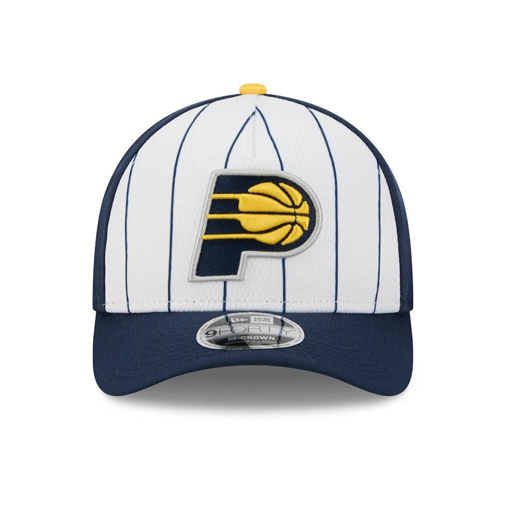 Indiana Pacers 2025 NBA Tip Off M-Crown A-Frame 9FORTY Adjustable Hat White/Navy