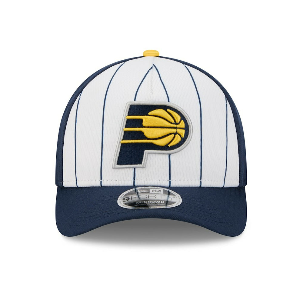 Indiana Pacers 2025 NBA Tip Off M-Crown A-Frame 9FORTY Adjustable Hat White/Navy