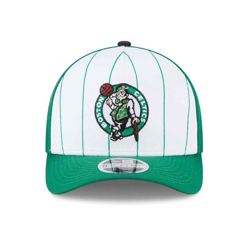 Boston Celtics 2025 NBA Tip Off M-Crown A-Frame 9FORTY Adjustable Hat White/Kelly Green