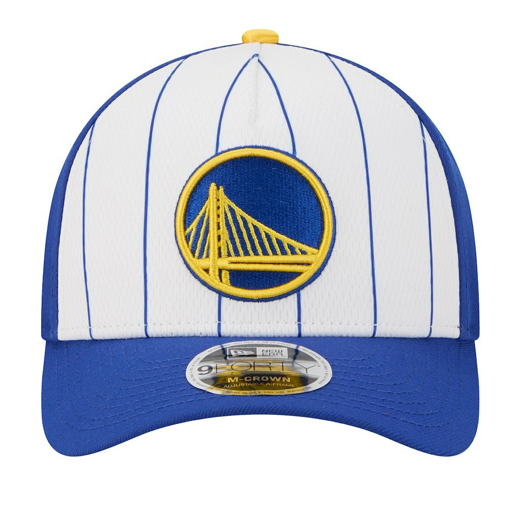 Golden State Warriors 2025 NBA Tip Off M-Crown A-Frame 9FORTY Adjustable Hat White/Royal