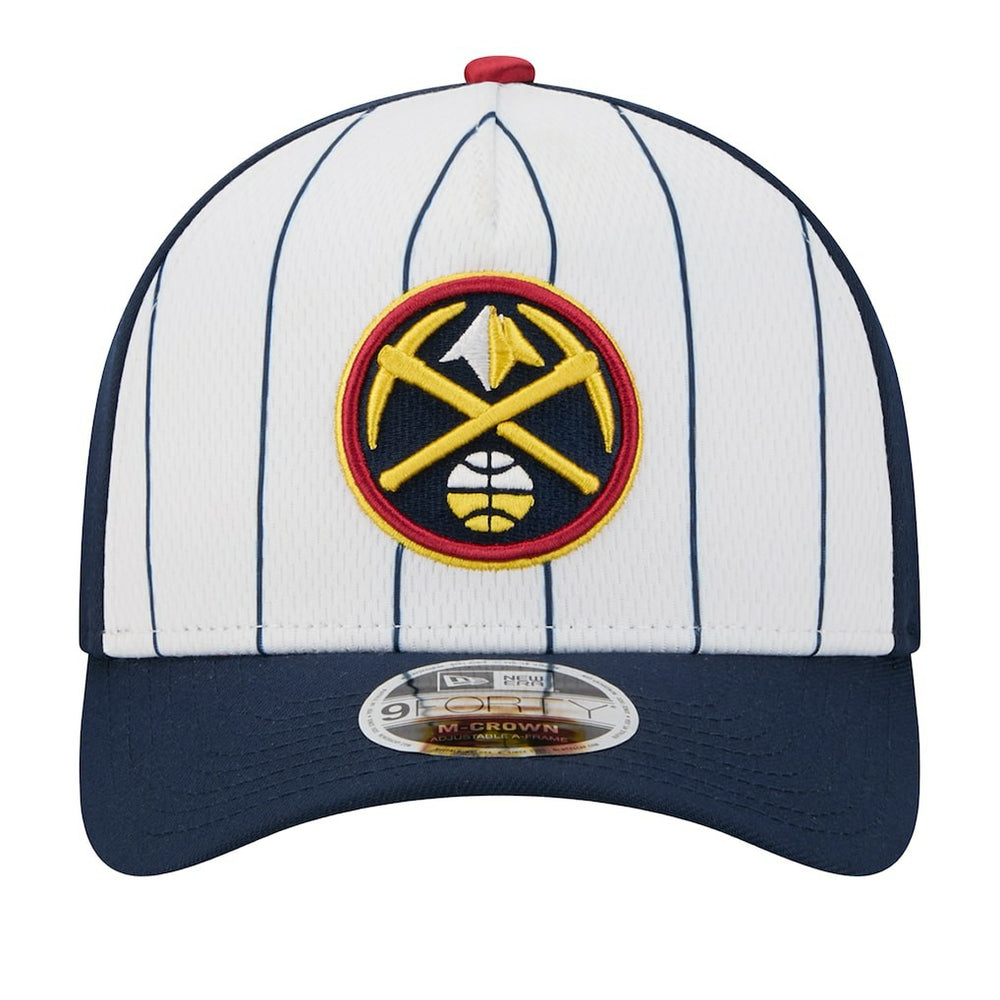 Denver Nuggets 2025 NBA Tip Off M-Crown A-Frame 9FORTY Adjustable Hat White/Navy