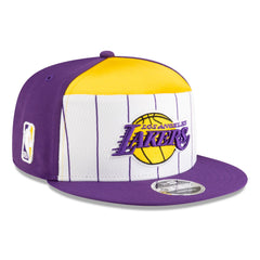 Los Angeles Lakers 2025 NBA Tip Off Split Panel 9FIFTY Snapback Hat White/Purple