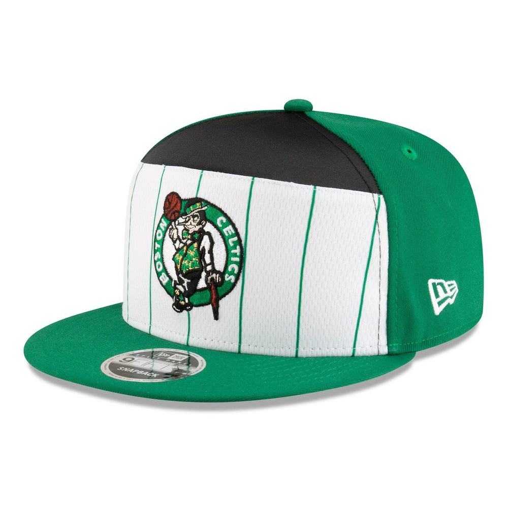 Boston Celtics 2025 NBA Tip Off Split Panel 9FIFTY Snapback Hat White/Kelly Green
