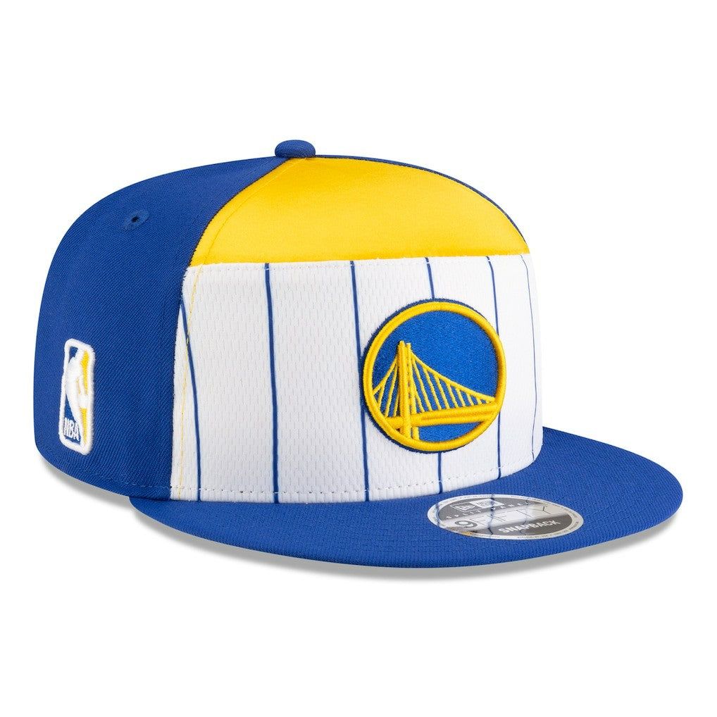 Golden State Warriors 2025 NBA Tip Off Split Panel 9FIFTY Snapback Hat White/Royal